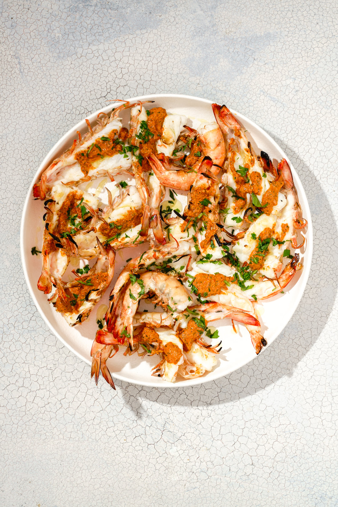 Grilled Romesco King Prawns