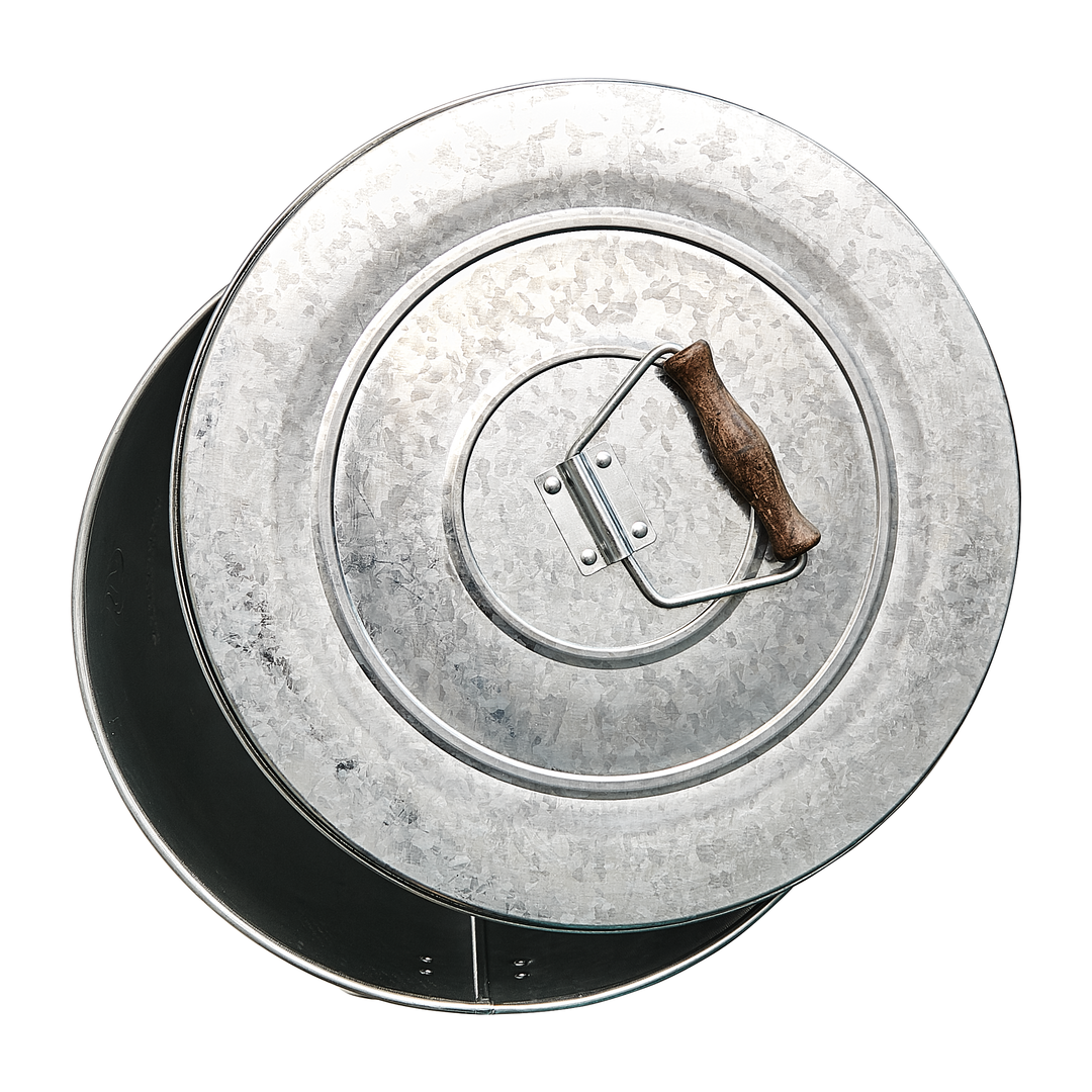 Hot Coal Bin Lid and Handle Open